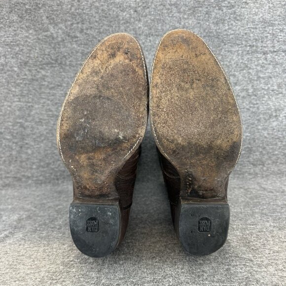 ✅Vintage Dan Post Brown Teju Lizard Leather Western Boots Men’s 10 Embroidered - Picture 3 of 11